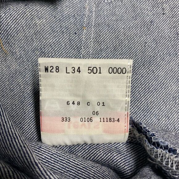 Vintage Levi's 501xx Dark Wash Blue Jeans 501-0000 Size 28x32 EUC - Picture 12 of 16